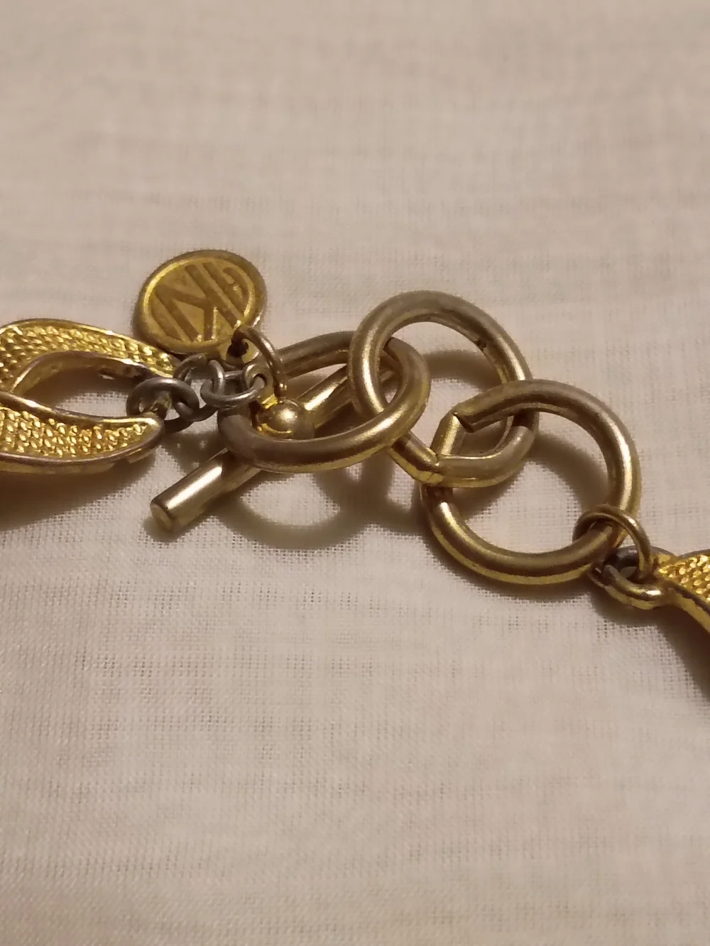 Vintage Ann Klein Gold-Tone Textured Link Necklace - Women Jewelry